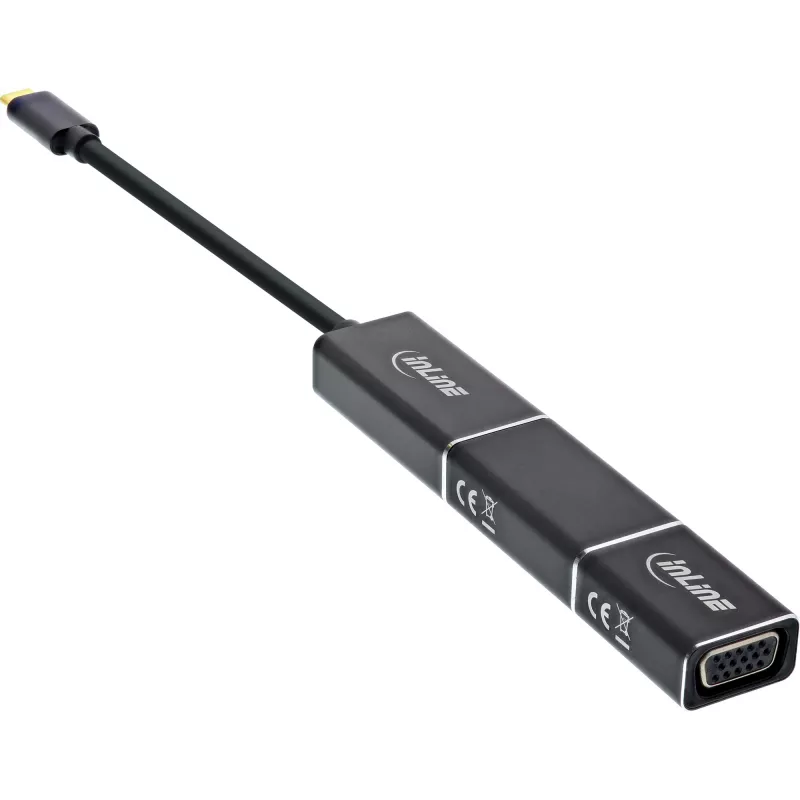 InLine USB displeja pārveidotāju komplekts 6-in-1, 4K/60Hz, melns