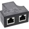 InLine Cat.5e STP T-Adapter RJ45 ligzda uz 2x RJ45 ligzda Melna