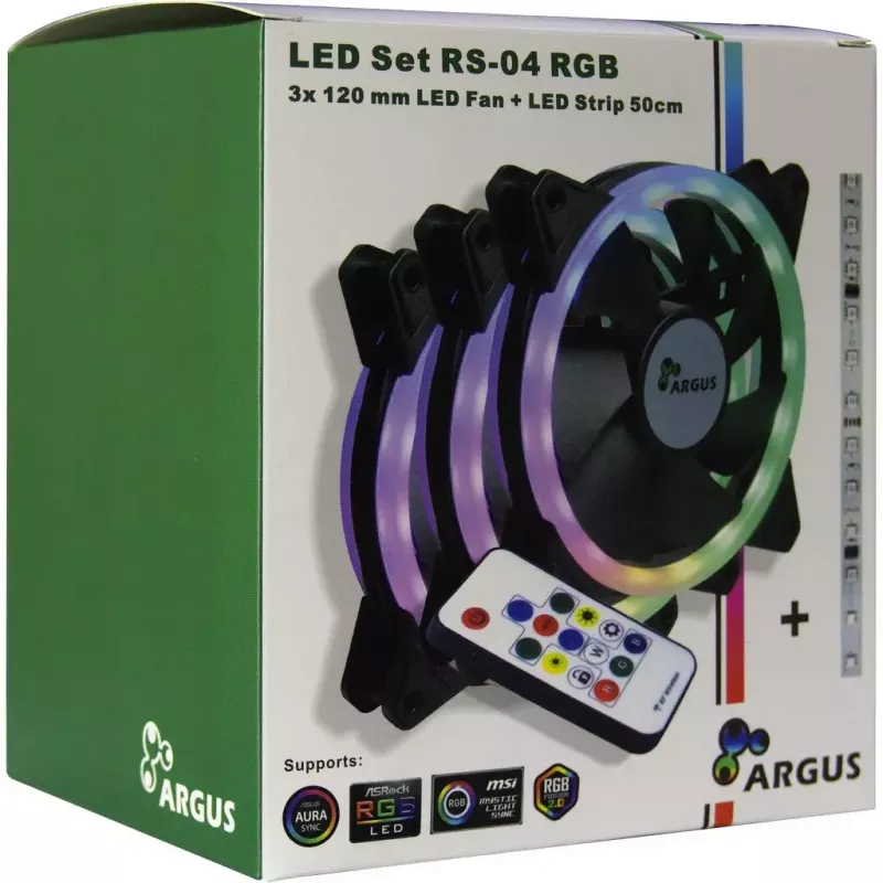 Inter-Tech RS-04 RGB datora korpusa ventilators 12 cm melns