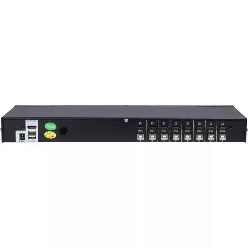 KVM slēdzis Inter-Tech AS-9108HA plauktā montējams melns