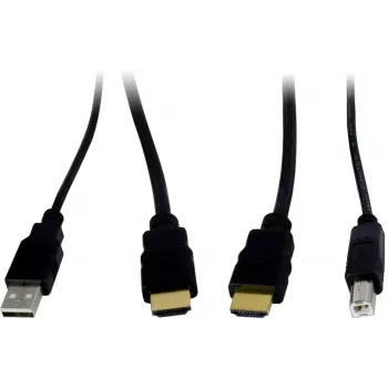 INTER-TECH KT-150H KVM saskarnes adapteris RJ-45 (resursdators) uz HDMI izeju, vadu, maks. 1980×1080, metāla, melns