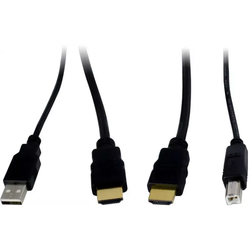 INTER-TECH KT-150H KVM saskarnes adapteris RJ-45 (resursdators) uz HDMI izeju, vadu, maks. 1980×1080, metāla, melns