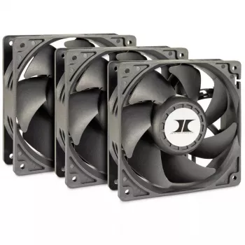 Ventilatoru komplekts Inter-Tech 88887368 datora dzesēšanas sistēmai 12 cm melns, 3 gab.