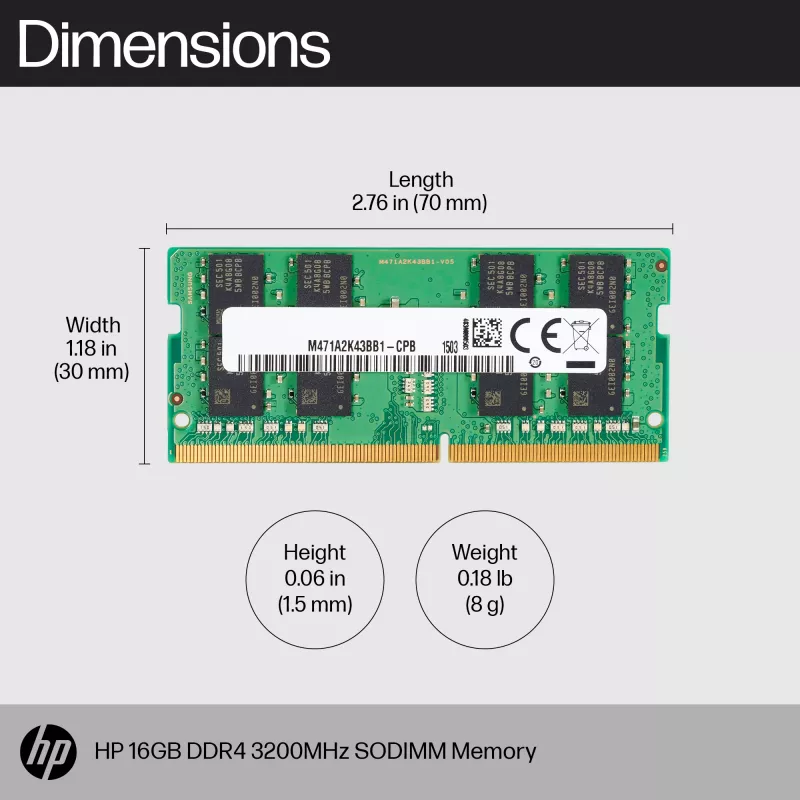 Atmiņas modulis HP 16GB DDR4 3200 SODIMM