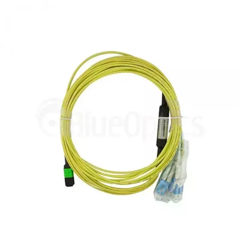 BlueOptics InfiniBand optiskās šķiedras kabelis 5 m MTP 4x LC zaļš