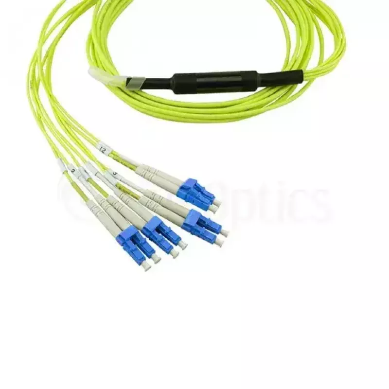 BlueOptics InfiniBand optiskās šķiedras kabelis 5 m MTP 4x LC zaļš
