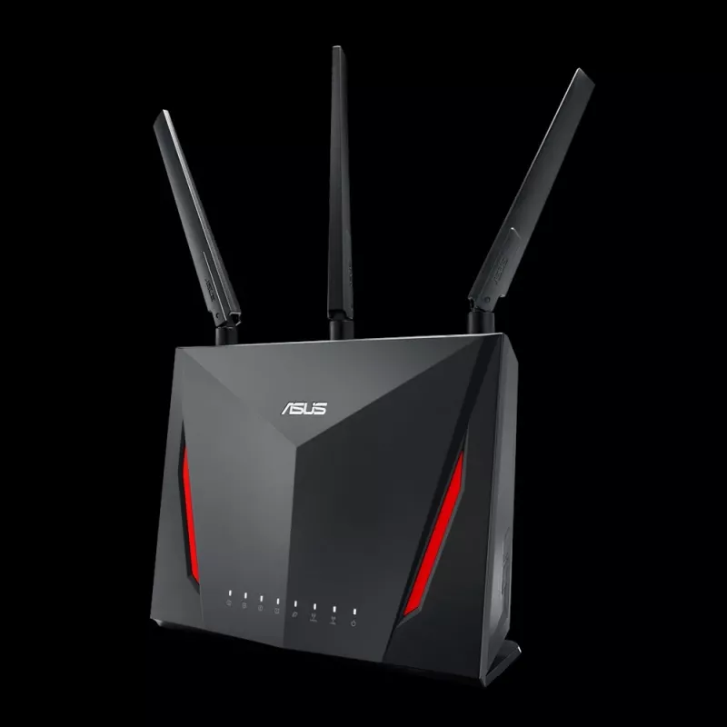 Galda bezvadu maršrutētājs ASUS RT-AC2900, divjoslu 2,4/5 GHz, Wi‑Fi 5 (802.11ac), 2917 Mb/s, Gigabit Ethernet, 4 LAN pieslēgvietas, USB, 4 antenas