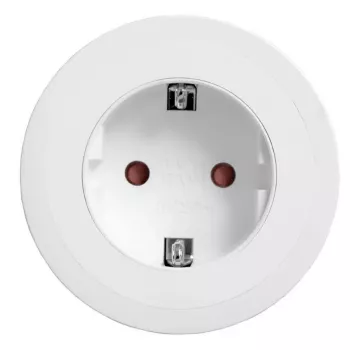 Iebūvēta galda kontaktligzda Bachmann PIX ar 2 m strāvas kabeli, balta, Ø 6,8 cm, augstums 50 mm