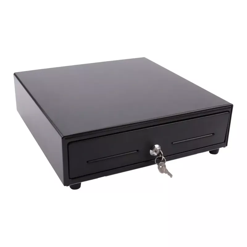Elektroniskais naudas kastes aparāts Olympia SD 330A, metāla korpuss, ieeja 12–14 V, platums 335 mm, dziļums 330 mm, augstums 104 mm, komplektā 2 atslēgas