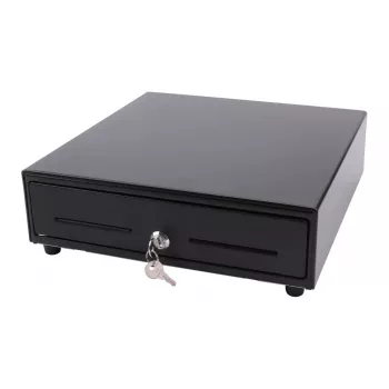 Elektroniskais naudas kastes aparāts Olympia SD 330A, metāla korpuss, ieeja 12–14 V, platums 335 mm, dziļums 330 mm, augstums 104 mm, komplektā 2 atslēgas