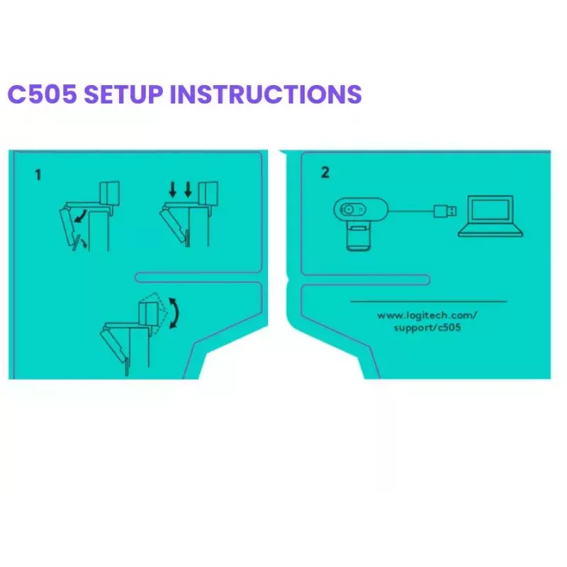 Tīmekļkamera Logitech C505 HD 1280x720 USB Melna