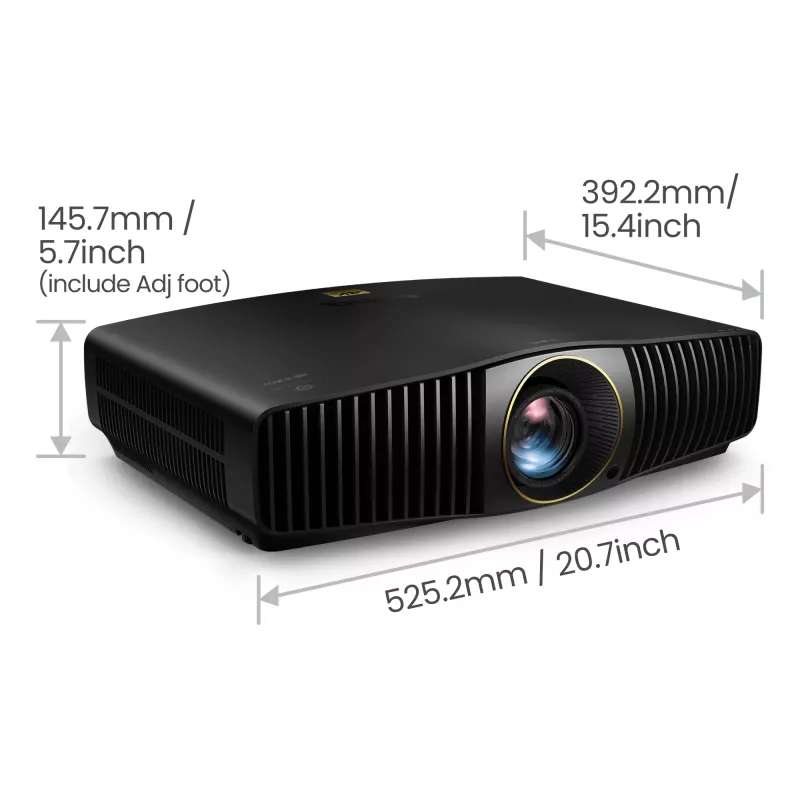 BenQ W5850 standarta projekcijas projektors 2600 ANSI lūmenu DLP UHD 4K (3840x2160) 3D Melns