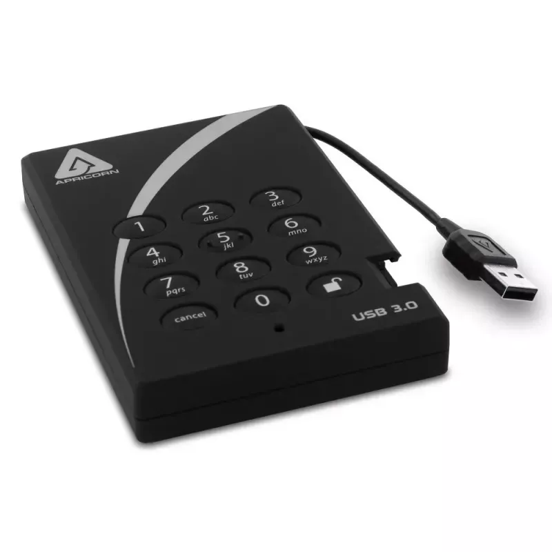 Ārējais cietais disks Apricorn 1TB USB 3.2 A25-3PL256-1000