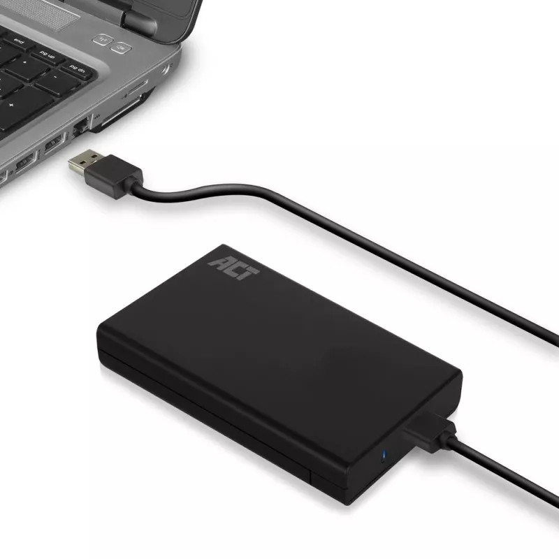 Ārējais HDD/SSD korpuss ACT 2,5 collu SATA cietā diska korpuss bezskrūvju USB 3.2 Gen1