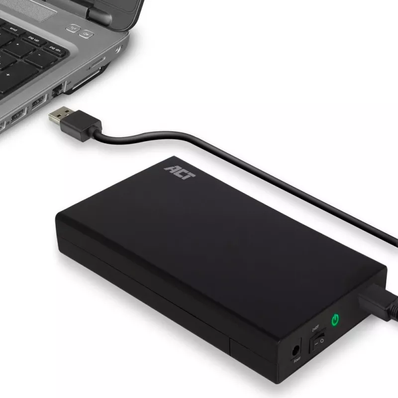 HDD/SSD korpuss ACT AC1405 3.5 collu SATA USB 3.2 Gen1 Melns