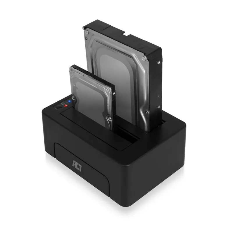 ACT 2,5 collu un 3,5 collu SATA divu HDD/SSD dokstacija, USB 3.2 Gen1