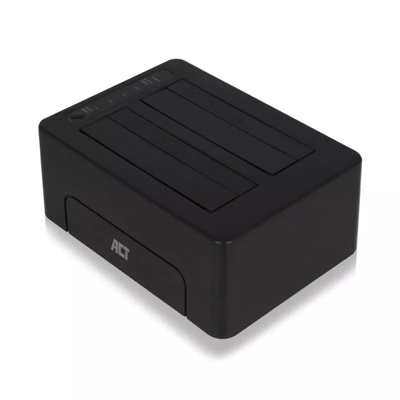 ACT 2,5 collu un 3,5 collu SATA divu HDD/SSD dokstacija, USB 3.2 Gen1