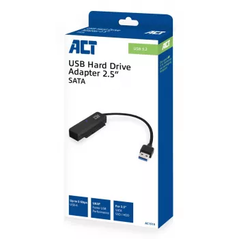 ACT USB adaptera kabelis uz 2,5 collu SATA HDD/SSD AC1510 0,15 m melns