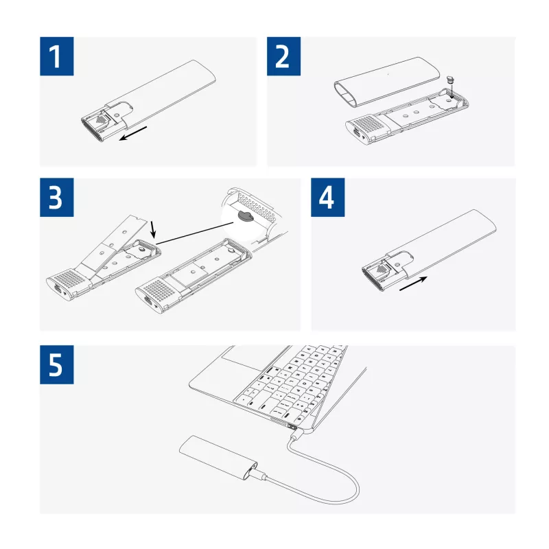 SSD korpuss ACT AC1615 USB-C M.2 NVMe PCIe 10 Gbit/s Melns