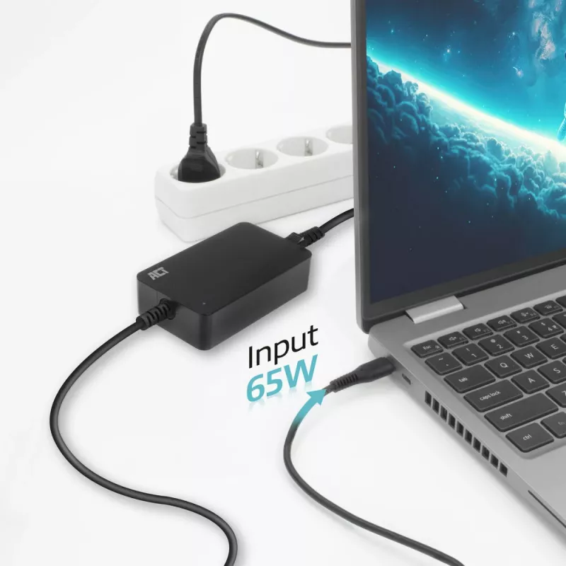 ACT USB-C klēpjdatora lādētājs ar Power Delivery profiliem 65W