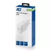 ACT kompakts USB-C lādētājs 20W ātrai uzlādei iekštelpām, universāls, balts