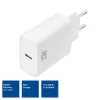 ACT kompakts USB-C lādētājs 20W ātrai uzlādei iekštelpām, universāls, balts