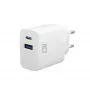 ACT USB-C un USB-A lādētājs 20W ar Power Delivery PPS, Quick Charge, GaNFast