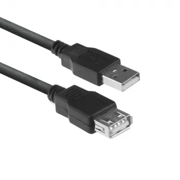 ACT USB 2.0 pagarinātāja kabelis A vīrišķais - A sievišķais 1,8 metri, Zip maisiņš