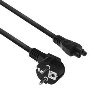 ACT strāvas vads, tīkla savienotājs CEE7/7 vīrišķais (leņķveida) - C5 melns 2 m