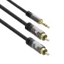Audio kabelis ACT AC3605 1,5 m 3,5 mm uz 2 x RCA melns