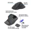 ACT bezvadu vairāku savienojumu pele Bluetooth vai USB-A uztvērējs, 2400 DPI ar klusām pogām, videi draudzīga