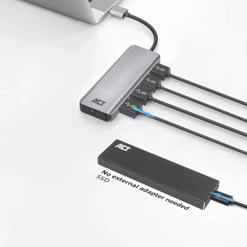 USB centrmezgls ACT AC6121 Type-A 5000 Mbit/s Aluminium