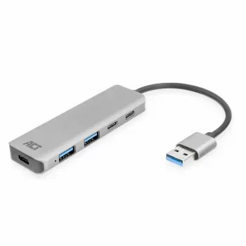 USB centrmezgls ACT AC6125 3.2 Gen 1 Type-A 5000 Mbit/s pelēks
