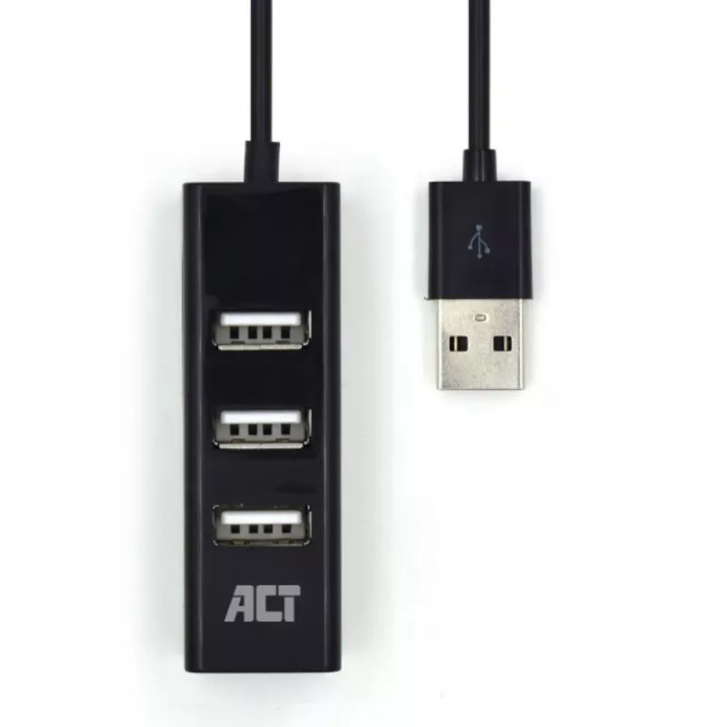 USB centrmezgls ACT AC6205 2.0 480 Mbit/s Melns 0.12m