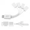 ACT USB centrmezgls 4 pieslēgvietu USB-A lokans USB 3.2 Gen 1 Balts 480 Mbit/s