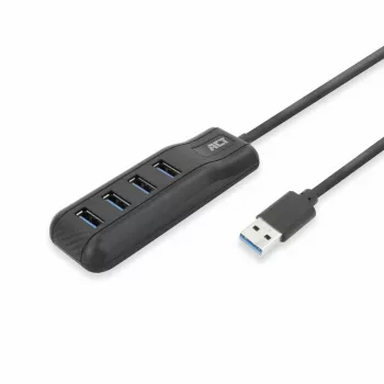 ACT AC6320 interfeisa centrmezgls USB 3.2 Gen 1 (3.1 Gen 1) Type-A 5000 Mbit/s Melns