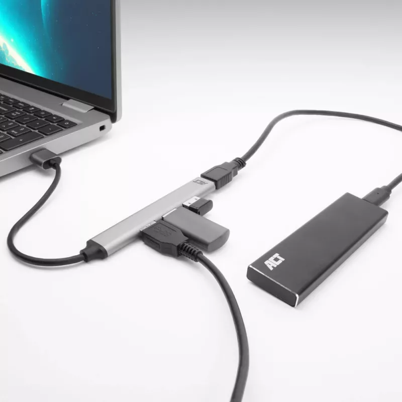 ACT AC6325 USB 3.2 Gen 1 Type-A centrmezgls 5000 Mbit/s pelēks