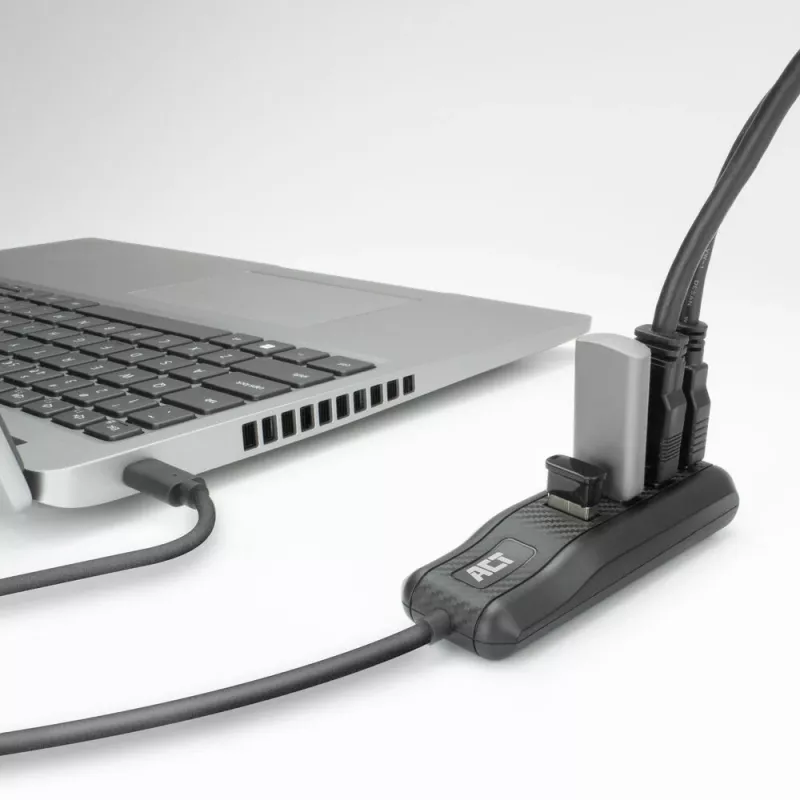 ACT AC6420 centrmezgls USB 3.2 Gen 1 (3.1 Gen 1) Type-C 5000 Mbit/s Melna