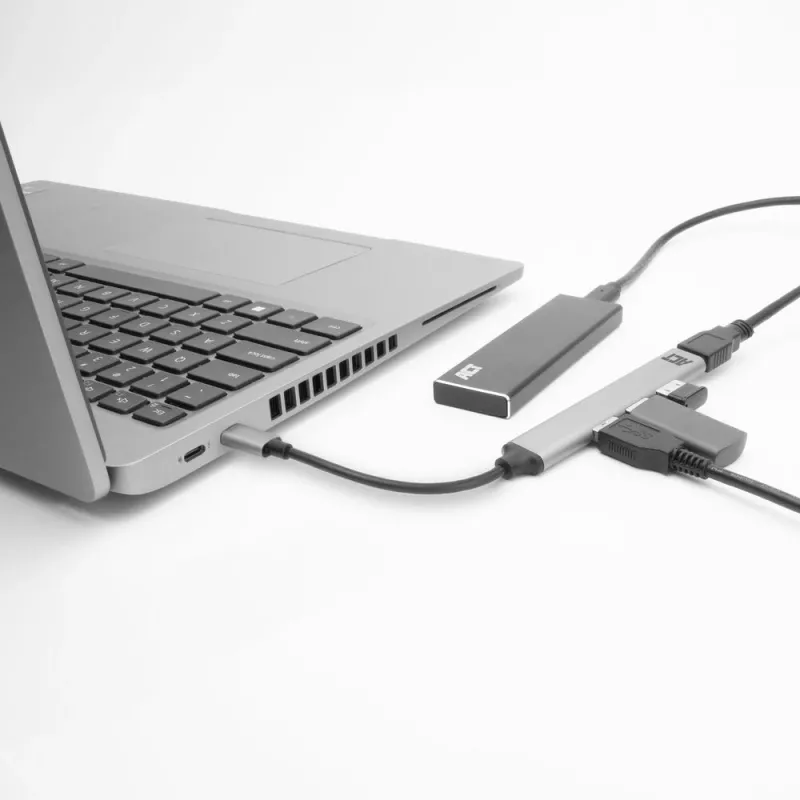 USB Hub ACT AC6425 Type-C 5000 Mbit/s Alumīnijs pelēks