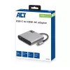 ACT USB-C vairāku pieslēgvietu adapteris 1 HDMI monitoram, 1x USB-A, PD caurlaide