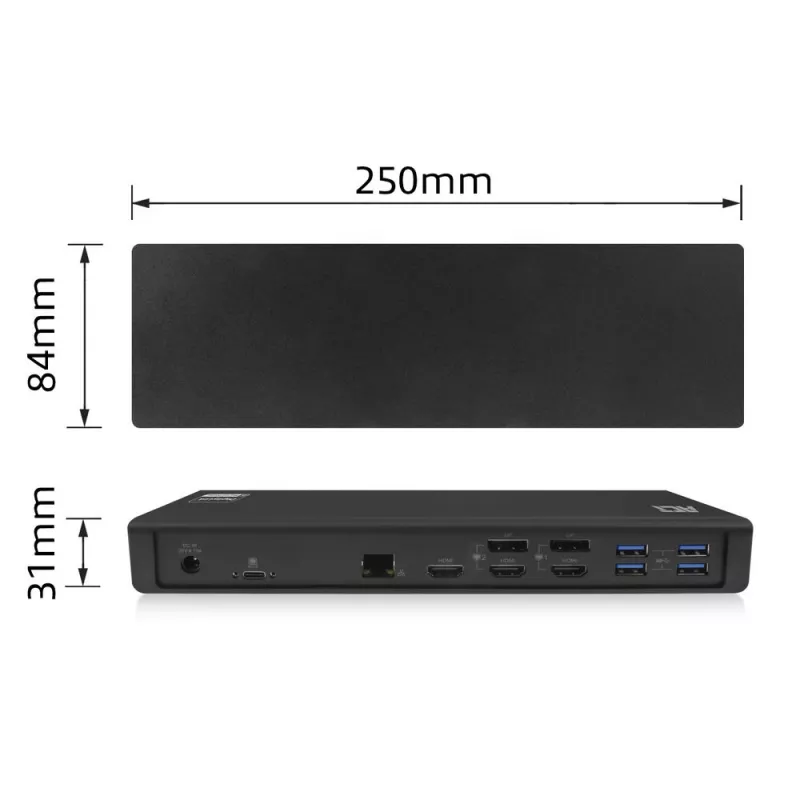 ACT USB-C dokstacija 4K, 2 vai 3 HDMI/DisplayPort monitoriem, DisplayLink