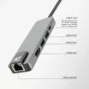 ACT USB-C 4K dokstacija 1 HDMI monitoram, ethernet, USB-A, PD caurlaide