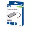 ACT USB-C 4K dokstacija 1 HDMI monitoram, Ethernet, USB-C, USB-A, karšu lasītājs un PD caurlaide