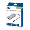 ACT USB-C 4K / 8K 30Hz dokstacija 1 HDMI monitoram, 2,5 Gigabit Ethernet, USB-C 10Gbps, USB-A 10Gbps, 3,5mm audio, PD caurlaide
