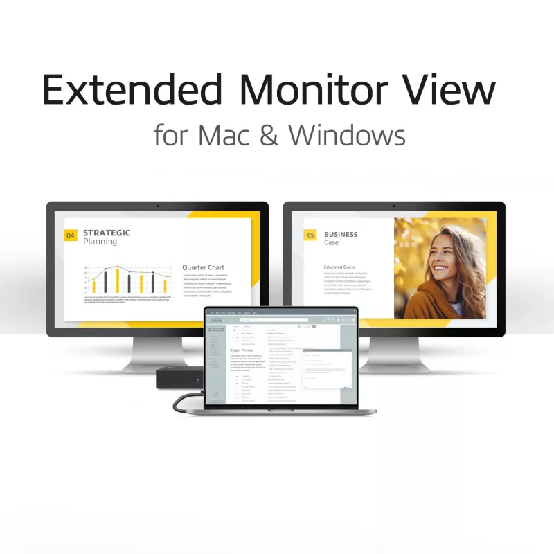 ACT USB-C dokstacija 4K, 2 HDMI vai DisplayPort monitoriem, DisplayLink