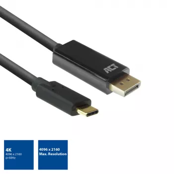 USB-C uz DisplayPort kabelis ACT AC7325 2 metri