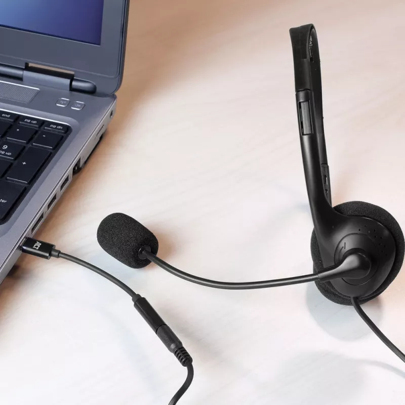 Audio kabelis ACT AC7380 0,11 m 3,5 mm sievišķais USB Type-C vīrišķais melns