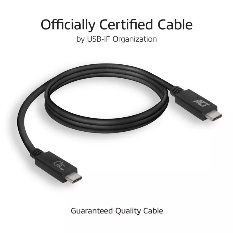 ACT USB 3.0 kabelis USB-C USB-IF sertificēts 1 metrs 5 Gbit/s