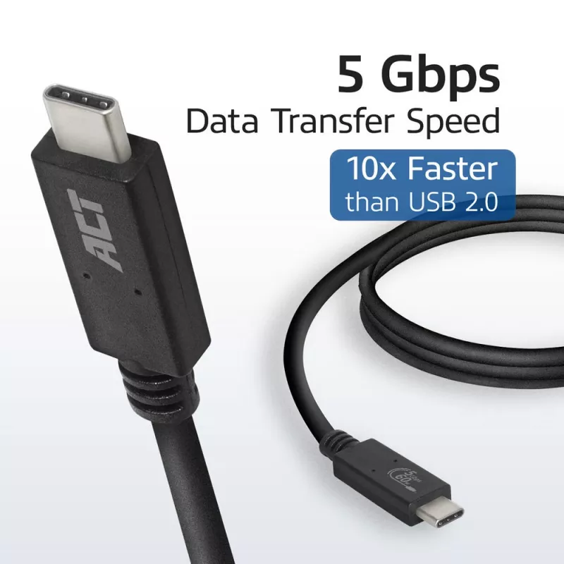 ACT USB 3.0 kabelis USB-C USB-IF sertificēts 2 metri 5 Gbit/s