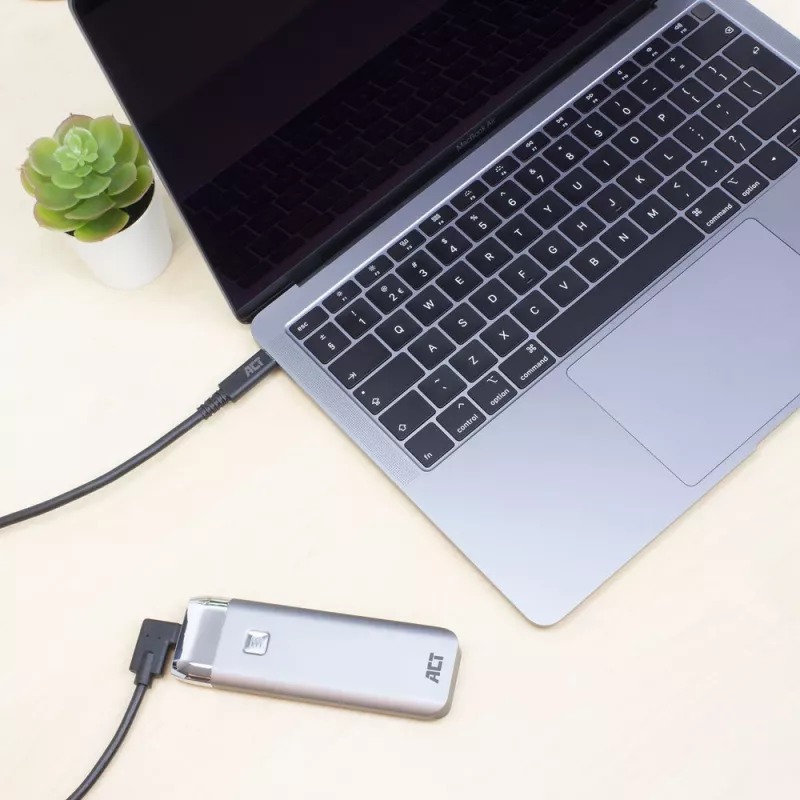 ACT USB 3.0 leņķa kabelis USB-C 2 metri 5 Gbit/s Melns